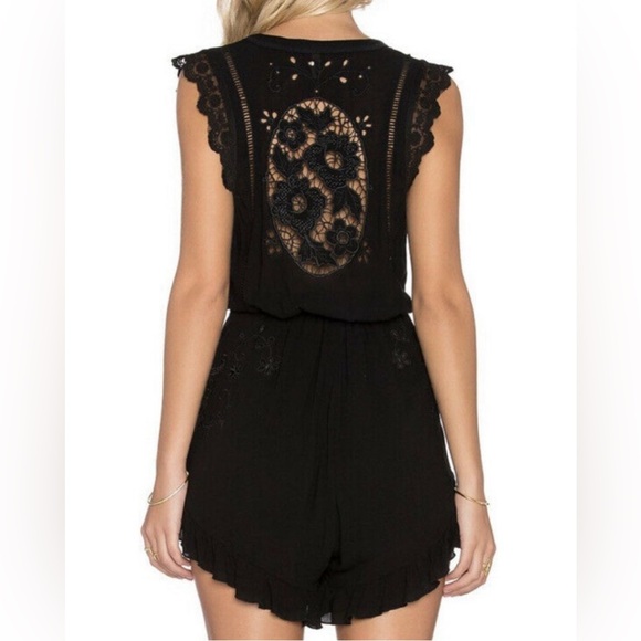 Spell & The Gypsy Isla Bonita Embroidered Romper Black - Picture 4 of 8
